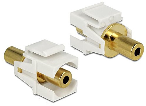 DeLOCK 86336 Adapter Cable – Adapter für Kabel (3.5 mm, 3.5 mm, weiblich/weiblich, Gold, Weiß, Gold, Polybag)