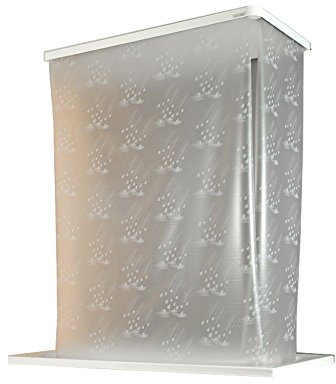 ECO-DuR,4024879010669,1 Paar Ersatzvorhänge ECK Duschrollo 134x62 cm - Tropfen weiß