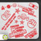 Kiwistar Sticker Bomb Set 1 rot - Bogen: A4 Bremsen…Felgen…, Shockerhand, Autobahnfreak, Fehlende PS…, Leider Geil. Auswahl Sammlung Aufkleber Scheibe Tuning Decal