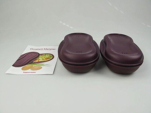TUPPERWARE Mikrowelle 430ml Omlett-Meister lila (2) Eierspeisen, Rezeptheft