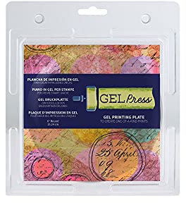 Gel Press Monoprinting Print Plate - 6” Circle (15.2 cm) Gel Plate - Printmaking Supplies - Reusable Gel Printing Plates for Press Art for Card Making, Scrapbooking, Journaling, Arts & Crafts