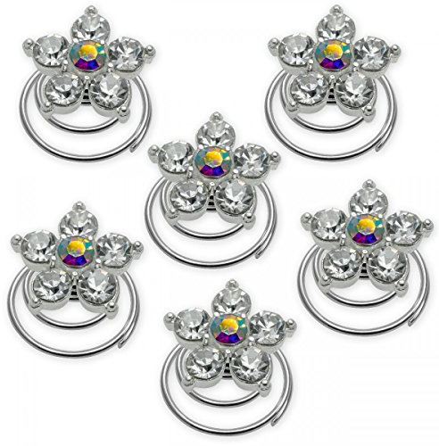 Soul-Cats 6er Set Curlies mit Einer Blume, Größe ca. 1,3 cm