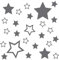 kleb-Drauf® | 25 Sterne | Silber - matt | Wandtattoo Wandaufkleber Wandsticker Aufkleber Sticker | Wohnzimmer Schlafzimmer Kinderzimmer Küche Bad | Deko Wände Glas Fenster Tür Fliese