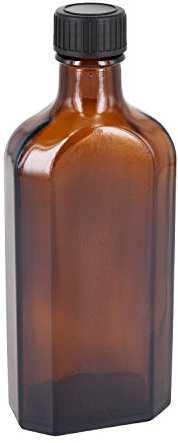 Meplatflaschen 6 x 200ml Braunglas inkl. Schraubverschluss Standard 22mm schwarz mit LKD-Dichtungseinlage *Apothekenflasche, Kräuterflaschen, Braunglasflasche, Braunglasflaschen