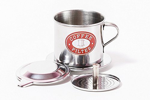 Vietnamesisches Kaffee-Phin-Filter-Set Dieses Set funktioniert gut mit Trung Nguyen gemahlenen Kaffeebohnen Größen S bis XL in 1 oder 2 Stück Schraubeinsatz (1, klein (170 ml)