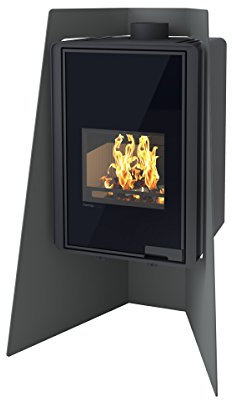 Holz-Ofen Flamingo Deluxe Insel, schwarz