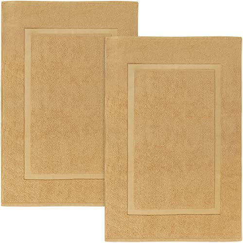 Utopia Towels - Lot de 2 Tapis de Bain en Coton de Luxe Super Absorbants pour Hotel, Spa et Maison 53 cm x 86 cm, Champagne