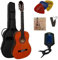 4/4 GITARRE - KONZERTGITARRE IM SET - CLASSIC - NATUR-GETÖNT - DECKE LINDENHOLZ - TASCHE - BAND - SAITEN - 3xPIK - STIMMGERÄT ET33B - C20