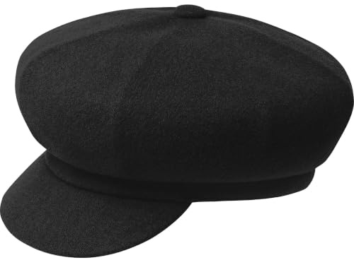 Kangol Wool Spitfire Ballonmütze Schirmmütze Wollmütze Wollcap Kappe Schildmütze Damen/Herren - mit Schirm Winter Frühling-Sommer Herbst-Winter - S (54-55 cm) schwarz