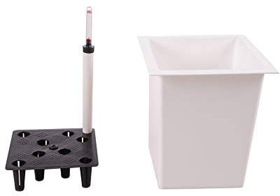 VIVANNO Blumenkübeleinsatz aus Kunststoff mit Bewässerungsset - 39x39x32 cm - weiß