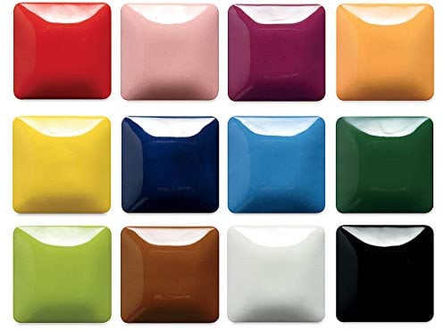 Mayco Stroke and Coat Wonderglaze for Bisque Set #3 - Set of 12 Assorted Colors in 2 Oz Bottles by Stroke N Coat