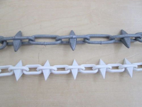IRONMONGERY WORLD® Spike Chain Spiked Link Chain Outdoor Barbed Garden Patio Drives Fencing DECKING (White)