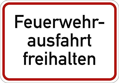 Schild Feuerwehrausfahrt freihalten Alu 35 x 50cm