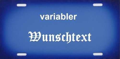 Nummernschild und Namensschild blau mit Namen und Text selber personalisieren und gestalten persönliche Geschenkidee Metall-Aluminium-AluSchild individuelles Türschild Kennzeichen-Schilder