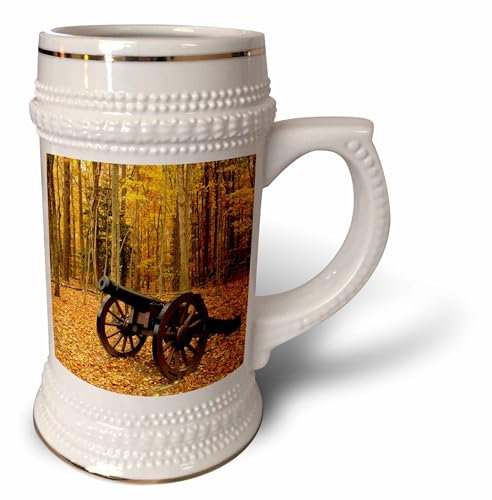3dRose Steinbecher mit Kanone in Yorktown (Virginia, Kolonialnationalpark, Kanone in Yorktown), 510 ml, 624 ml, Weiß