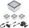 ledscom.de LED Pflaster-Stein Gorgon Boden-Einbauleuchte für außen, 10x10cm, 12V, warm-weiß 4er Set