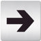Türschilder24 XXL Schild - Türschild (B) • 125 x 125 mm • Richtungspfeil - Pfeil - Wegweiser • 1,5 mm Aluminium Vollmaterial • 100% Made in Germany