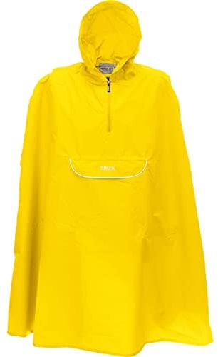 PRO-X elements Xplus Kinder Fahrrad Regencape PASINO I Kinder Regenponcho auch für Rucksäcke I Regenjacke mit Reflektoren, Kapuze & Gürtelpacktasche