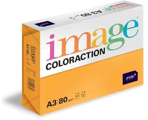 Image Coloraction Venezia - farbiges Kopierpapier - DIN A3, 297 x 420 mm, 80 g/m² - buntes, holzfreies Druckerpapier für Kopierer - 500 Blatt - Altgold