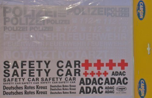 Dekorbogen Safety car Polizei ADAC Notarzt Feuerwehr Aufkleber Carson 69080