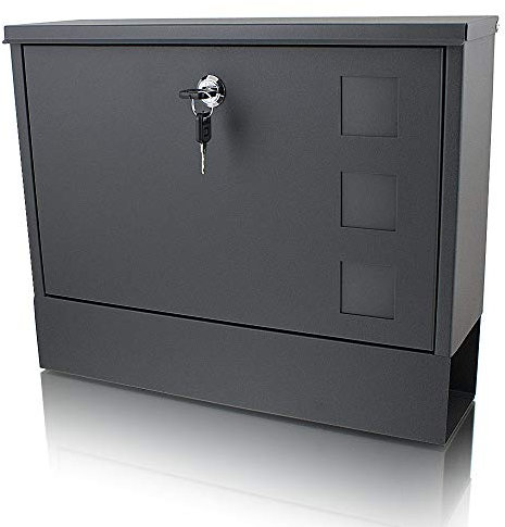 Briefkasten Postkasten Mailbox Letterbox Wandbriefkasten Zeitungsfach Dunkelgrau Anthrazit