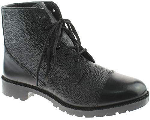Grafters Mens 6 Eye Grain Leather Cadet Boots (4 UK) (Black)