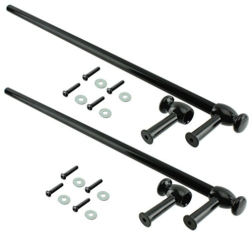 spares2go Universal 'Cut to Größe' Stahl Ofen Herd Handtuchhalter/Tür Griff (schwarz, 2 Stück)