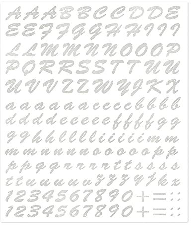 4R Quattroerre.it 1234 Kit Lettere Adesive, Argento