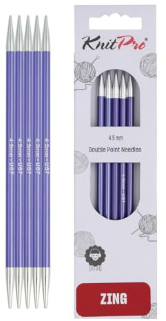 KnitPro K47010 Sockennadeln, Metal, Blau, 15cm / 4.5mm