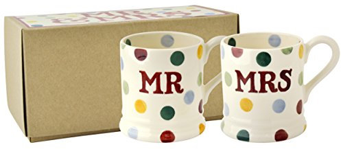 Emma Bridgewater Polka Dot 'Mr & Mrs' 0.5pt Mug set