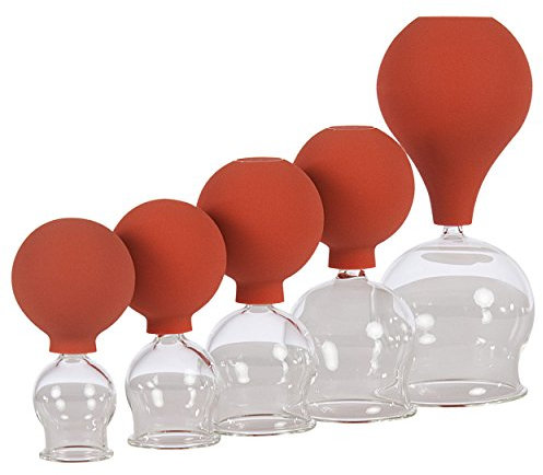 Schröpfgläser mit Ball Schröpfglas Schröpfset mit Saugball ø 2,5-6,5 cm, 5er Set