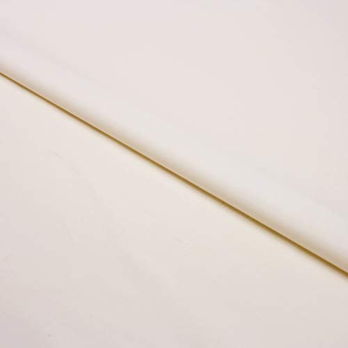 Stoff Meterware Creme Baumwolle Linon (Einfarbig, Uni, Schadstoffgeprüft, Pflegeleicht, ca 140 g/qm, ca. 145 cm breit, 1 Meter)