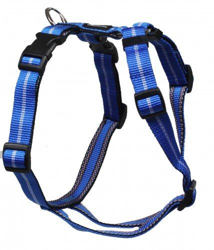 Feltmann Mopsgeschirr Hundegeschirr Soft Nylon, Blau mit Streifen, 7-13 kg, 20mm