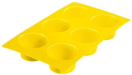 Westmark 6er Muffin-Backform, Antihaft-Effekt, Silikon, Gelb, 3015227Y