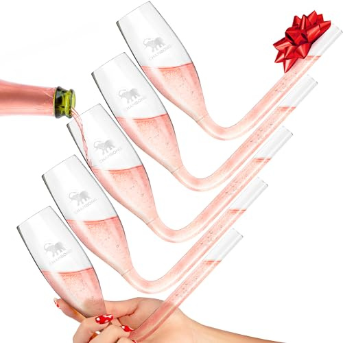 The Chambong Champagner-Shooter aus Kunststoff, Acryl, 170 ml, perfekt für Partys im Freien, 5 Stück