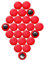 Small Red Planning Office Magnets for Fridge, Whiteboard, Noticeboard, Filing Cabinet - Pack of 24