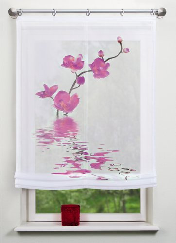 Raffrollo Rollo Digitaldruck Nantes 80x140cm Orchidee