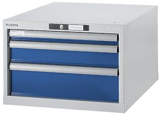 Lista | Werkbank-Baukastensystem | Unterbauschrank | Höhe 383 mm | 3 Schubladen | enzianblau