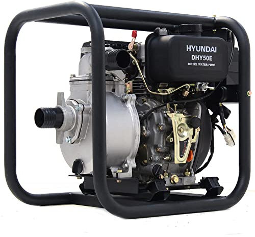 Hyundai 50mm 2 Diesel Water Pump, 33m Total Head, 8m Lift, 600L/min Flow Rate, 6hp, 221cc, 1 Year Warranty