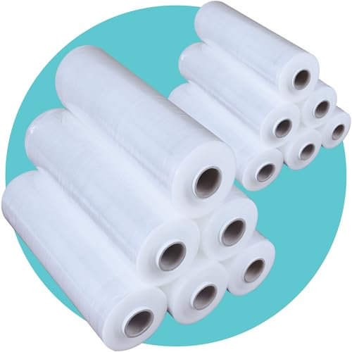 Triplast Rouleau de film étirable pour palettes (400 mm x 250 m) – Quantité et couleur au choix – Film étirable en plastique robuste pour déménagement et utilisation en entrepôt (transparent, 12