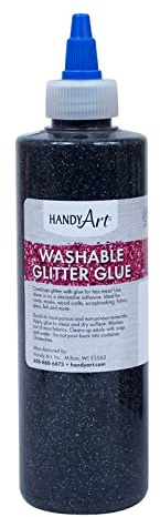 Handy Art Washable Glitter Glue 4oz Black