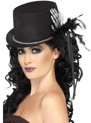 Black Top Hat with Skeleton Hand