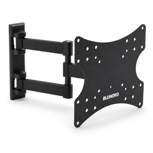 BLUNORD BS4110 Supporto TV Parete Orientabile 23-42, Staffa TV con Doppio Braccio Estensibile 44-320 mm, Rotazione -90°/+90°, VESA 75/100/150/200, Portata 25 kg, Nero