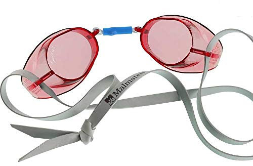 Malmsten Schwedenbrille Classic | Schwimmbrille | Swedish Goggles | Montageset (rot)