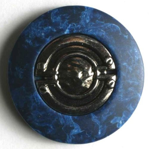 2 Stück: Kunststoffknopf - Größe: 25mm - Farbe: blau