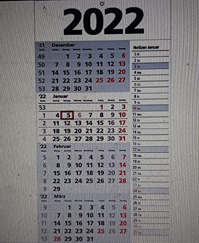 4-Monats-Wandkalender 2022 weiss/grau