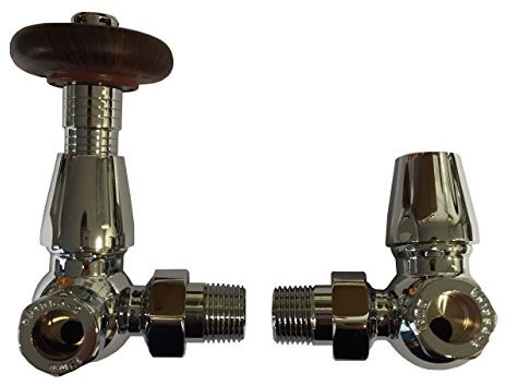 Chelsea Corner TRV Traditional Thermostatic Antique Radiator Valve Set Pair (Chrome Plated CHELCNRCP)