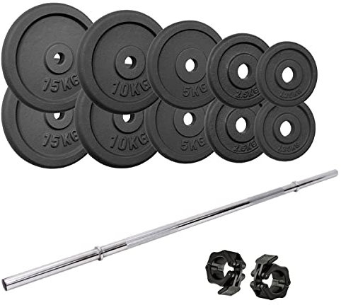 POWER-XTREME 77,5kg Langhantelset 30/31mm, Gusseisen