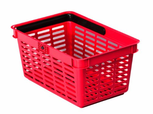 Durable 1801565 Shopping Basket Panier Libre - Service avec Poignée 19 litres Rouge Lot de 6