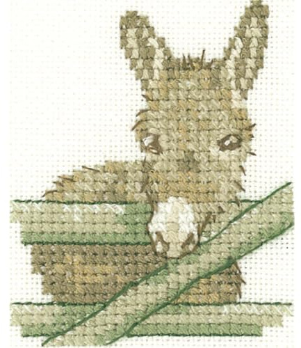 Donkey, 14 count Aida Cross Stitch Kit